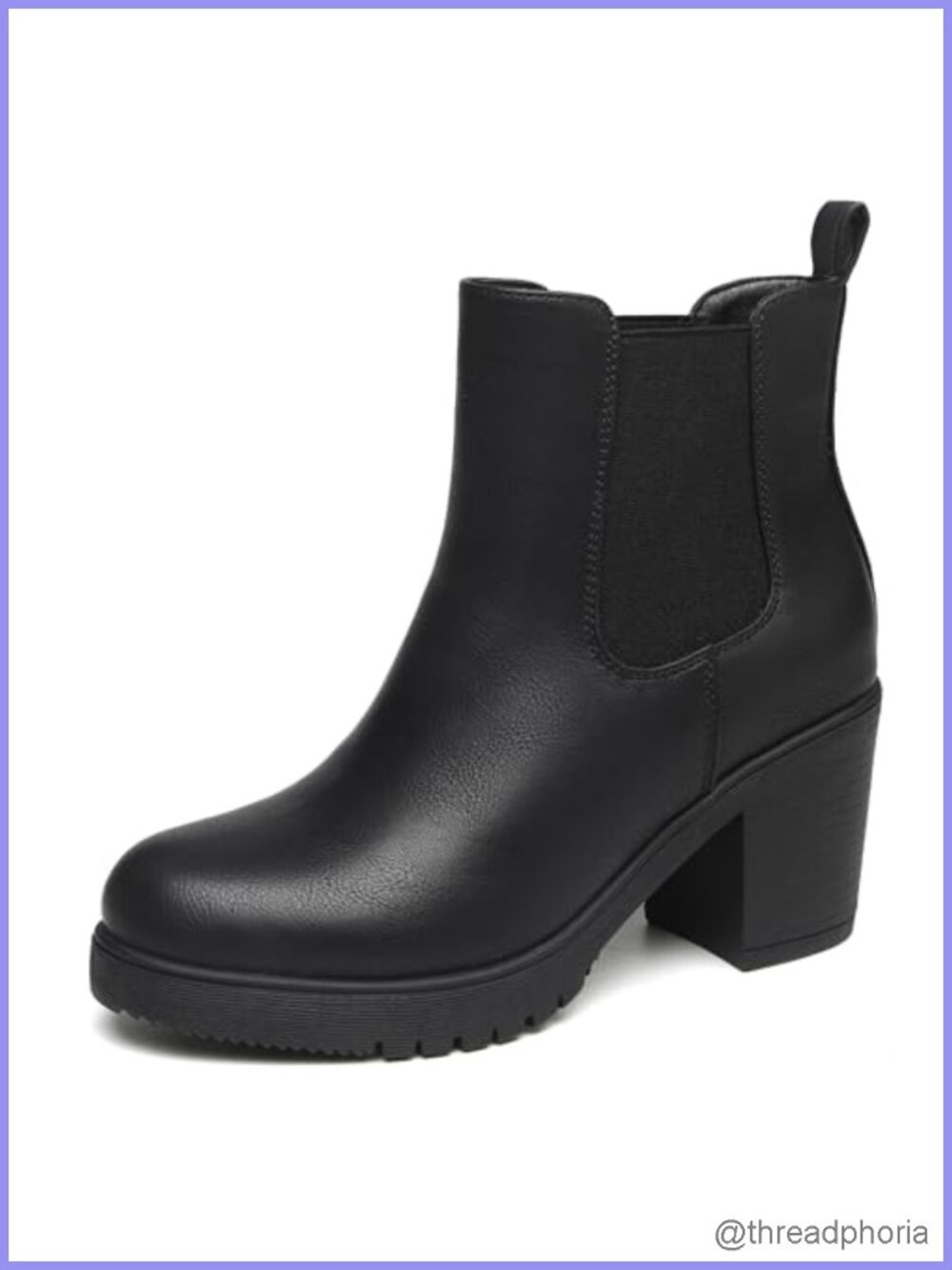 Vegan Leather Platform Chunky Heel Chelsea Ankle Boots Booties